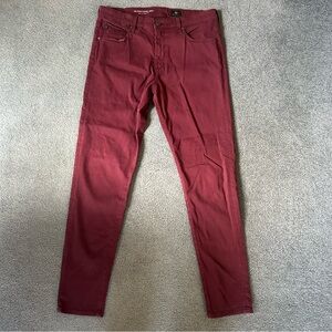 AG Adriano Goldschmied Women's Maroon Cropped Ankle Pants